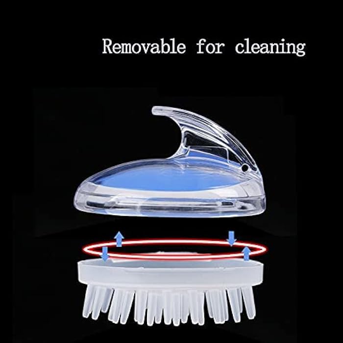N.C NC Crystal clear shampoo brush head massage shampoo brush hair massage brush bath brush silicone shampoo brush (Blue) - Image 3